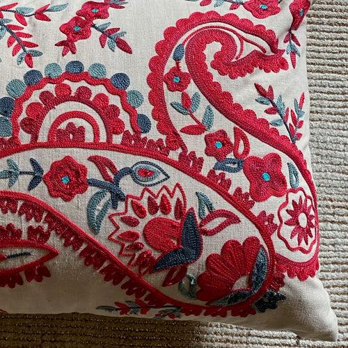 Pink Paisley Sofa Cushion