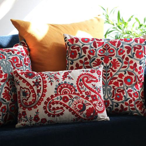 Pink Paisley Sofa Cushion