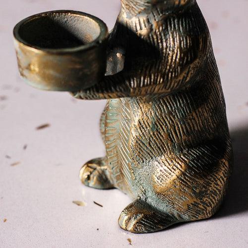 Rabbit Gold Candle Holder