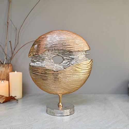 Round Tabletop Accent - Silver & Gold