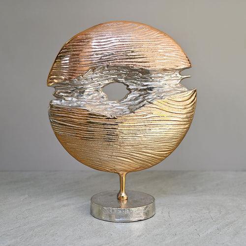 Round Tabletop Accent - Silver & Gold