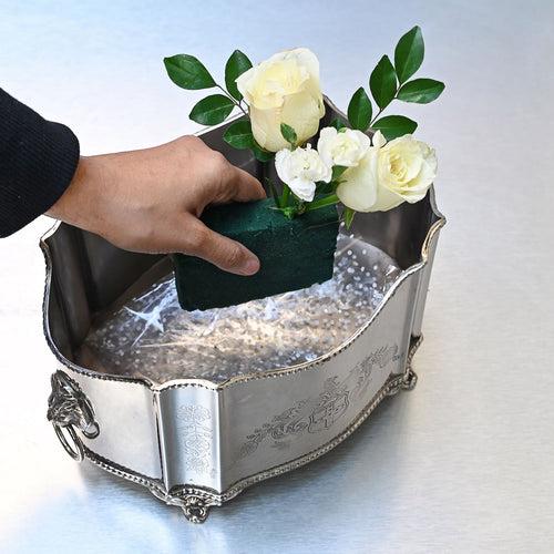 Silver Brass Planter Jardinière