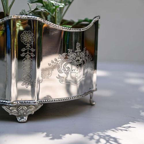 Silver Brass Planter Jardinière