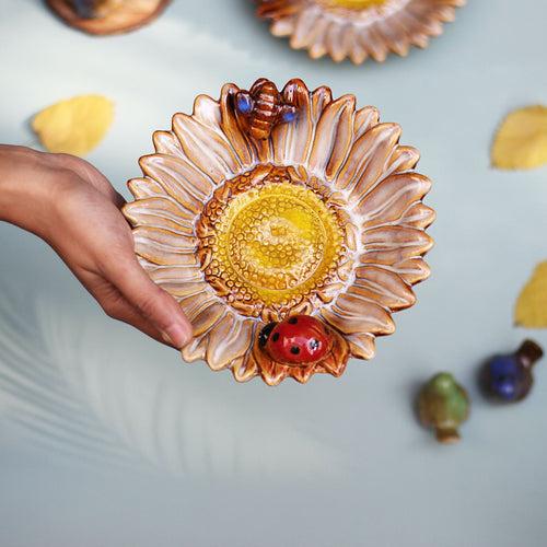 Sunflower Ceramic Dish