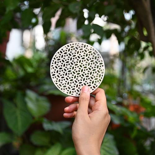 White Cutwork Coasters - Set of 4