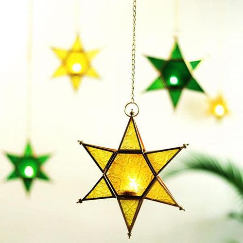 Yellow Star Hanging Lantern
