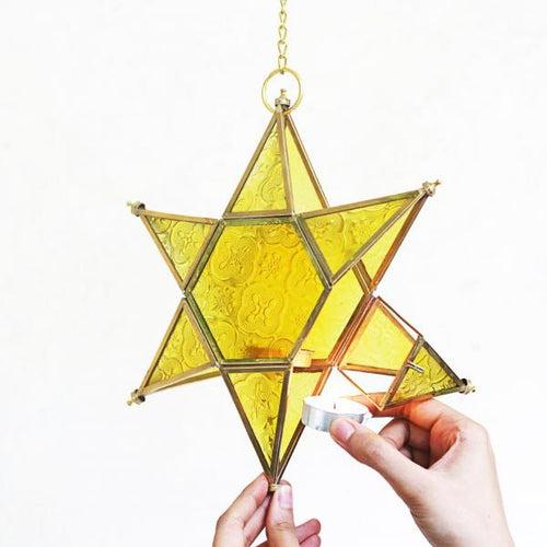 Yellow Star Hanging Lantern