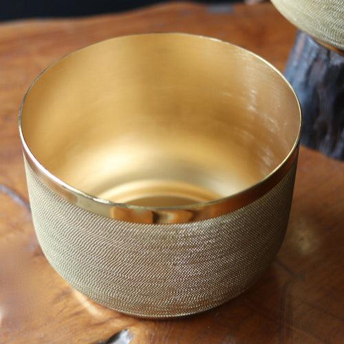 Brass Ridged Planter