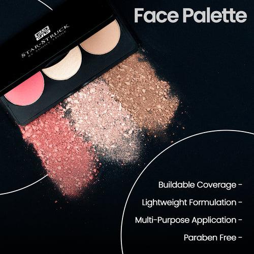 Pink-ish Face Palette - Contour, Blush, Highlighter | 12gms