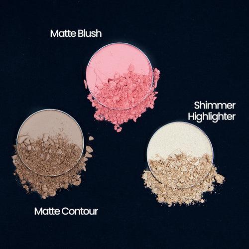 Pink-ish Face Palette - Contour, Blush, Highlighter | 12gms