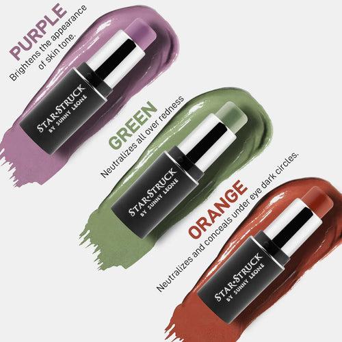 Color Corrector Trio Kit - Purple, Orange, Green | 3Pcs