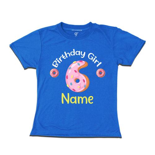 Donut Birthday girl t shirts with name customized for 6th birthday