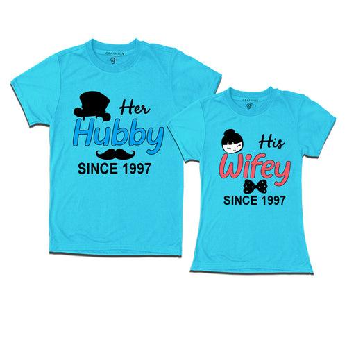 Her Hubby His Wifey since 1997 t shirts for couples