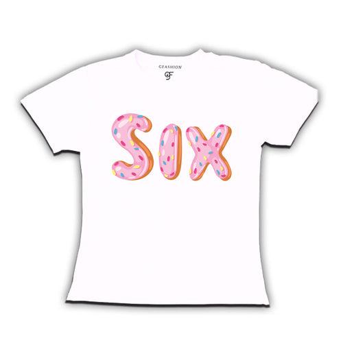 Donut Birthday girl t shirts for 6th birthday