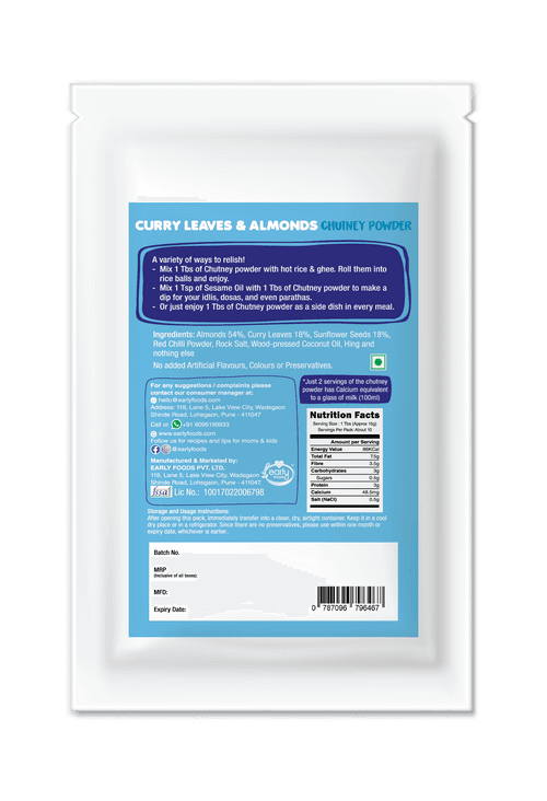 Combo of Spice Mix Chutney Powders For Kids (Spice Mix, Curry Leaves & Almonds, Sesame Seeds and Pumpkin & Flax Seeds Chutney Powders)