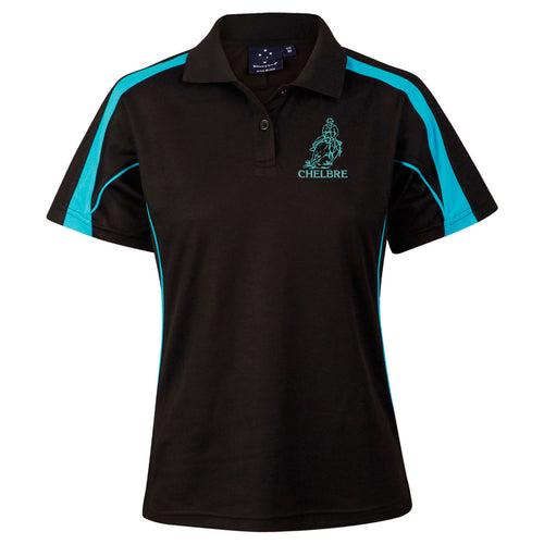 Chelbre Black/Aqua polo shirt