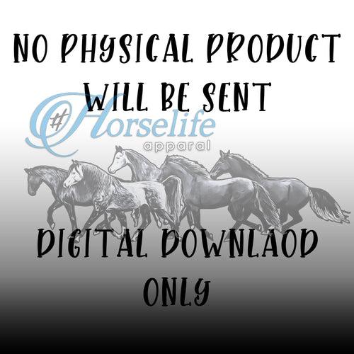 Digital Download Sublimation/DTF leafy Horse design H009