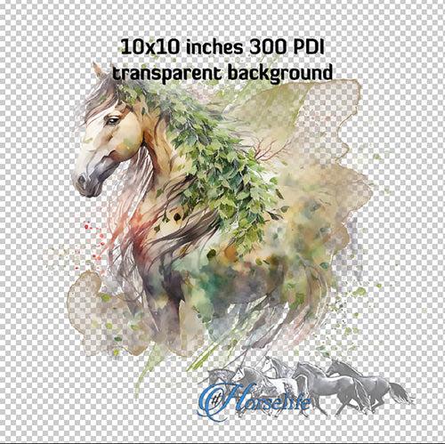 Digital Download Sublimation/DTF leafy Horse design H009