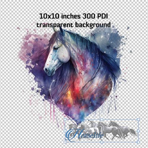 Digital Download Sublimation/DTF Heart Horse design H001