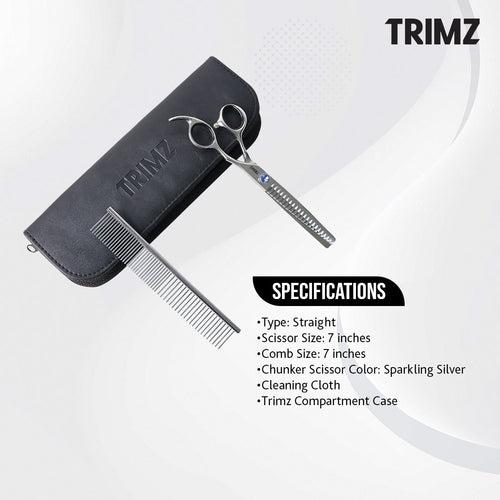 Trimz Dog Grooming Chunker Scissors Kit, 7 Inch