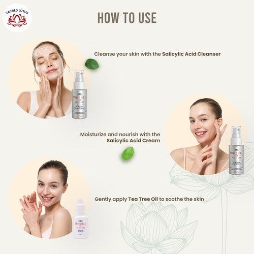 AGE-LESS Acne + Anti-Aging Regimen (Cleanser + Cream + Tea Tree Oil) (50ml + 50ml + 6ml)