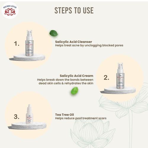 AGE-LESS Acne + Anti-Aging Regimen (Cleanser + Cream + Tea Tree Oil) (50ml + 50ml + 6ml)