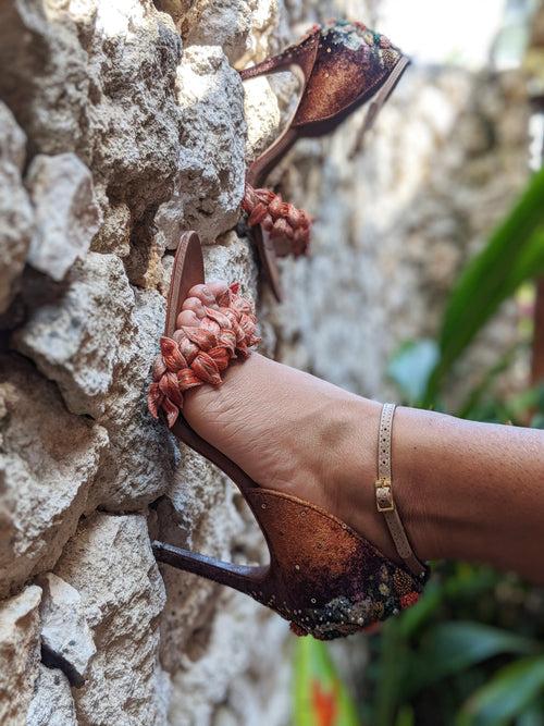 Tan Fallen Leaves Stiletto