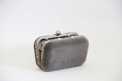 grey fur clutch