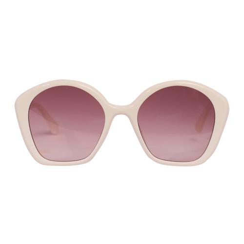 CHLOE FIBER SUNGLASSES IN IVORY-BROWN