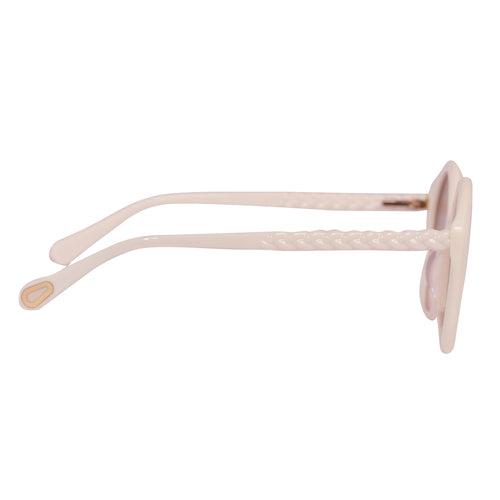 CHLOE FIBER SUNGLASSES IN IVORY-BROWN