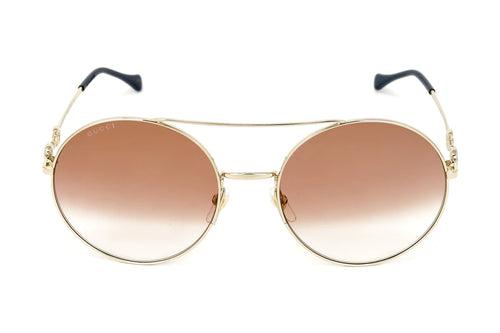 GUCCI SUNGLASSES IN GOLD-BROWN