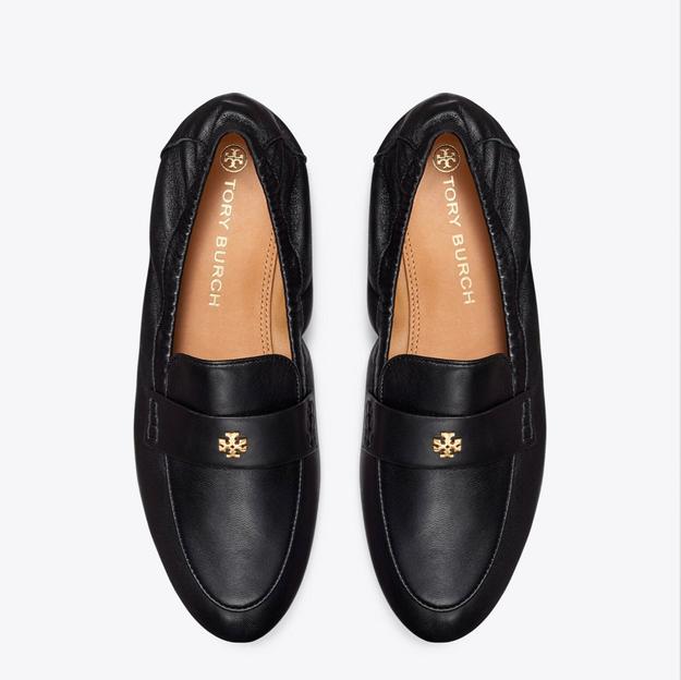 TORY BURCH BLACK SLIP-ON LOAFER