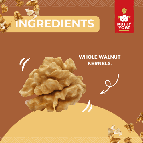 Nutty Yogi Walnuts Jar 200g| Premium Akrot Giri | Rich in Protein & Iron | Low Calorie Nut | 0g Trans Fat & Cholesterol Free