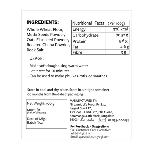 Nutty Yogi Low Sugar Atta Combo - Diafit (4 Flours x 100g each)