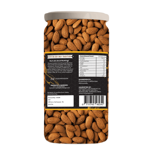 Nutty Yogi Healthy California Almonds, Whole, Food For The Brain; 100 Gm