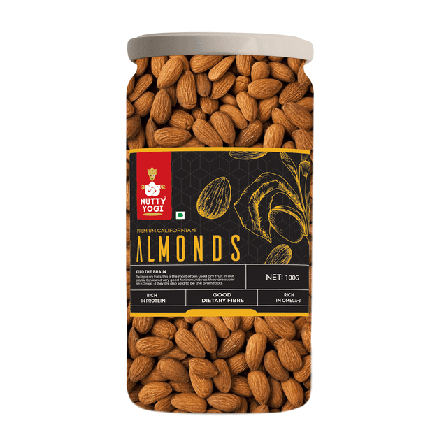 Nutty Yogi Healthy California Almonds, Whole, Food For The Brain; 100 Gm