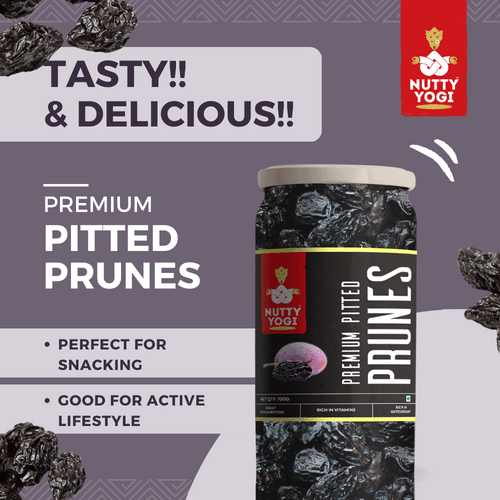 Nutty Yogi Prunes 700g | Dried Premium Pitted California Prunes Health Snack