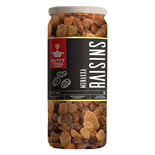 Nutty Yogi Munakka Raisin 650g| Afghani | Abjos | King Size | (Garnish or Add to Fruit Salads, Oatmeals, Mueslis, Trail Mixes, Ice creams, Baked Goods, Kheer & Ladoos)