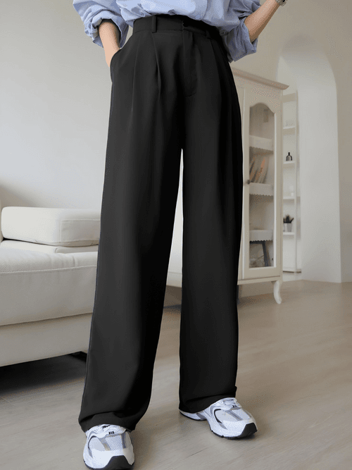 Relaxed Korean Front Pleated Pants