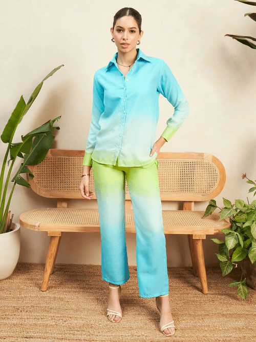 The Alia Set - Shaded Cotton Linen 2 Piece Set