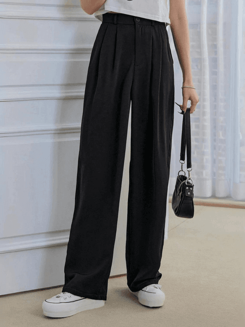 Relaxed Korean Front Pleated Pants