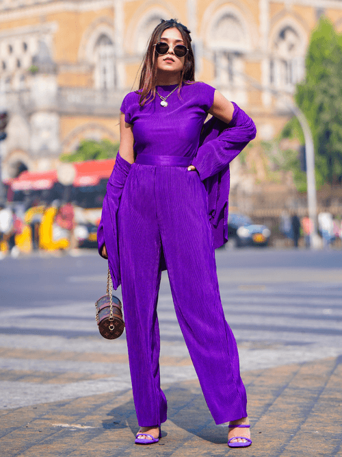 On the Go Two Piece Pleated Shirt & Pants Co-ord set