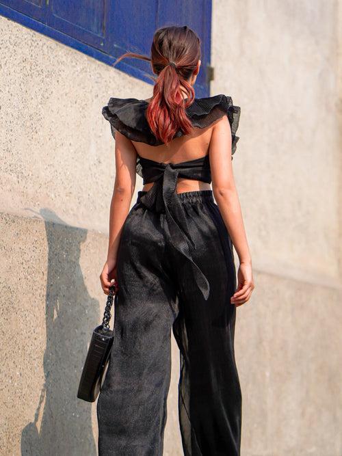 Pleated Organza Pants