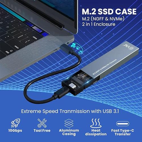[RePacked] EVM USB 3.1 Gen 2 M.2 SATA and NVMe SSD Case