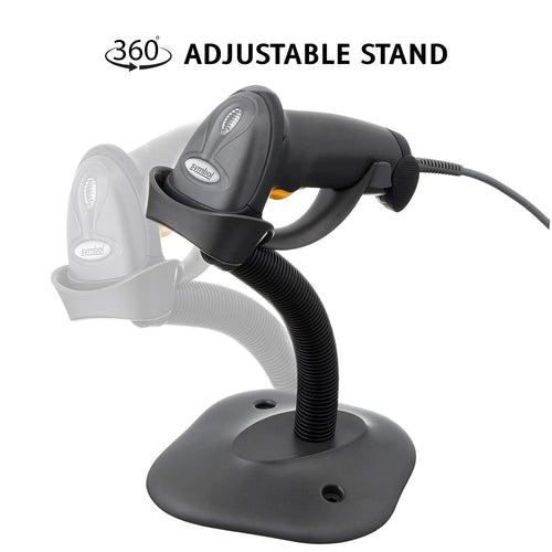 Zebra Symbol LS2208 Laser Barcode Scanner with Stand