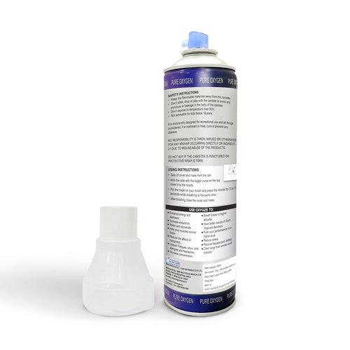 Concentrated Pure Oxygen Can (10 litre / 150 breaths) with Mask