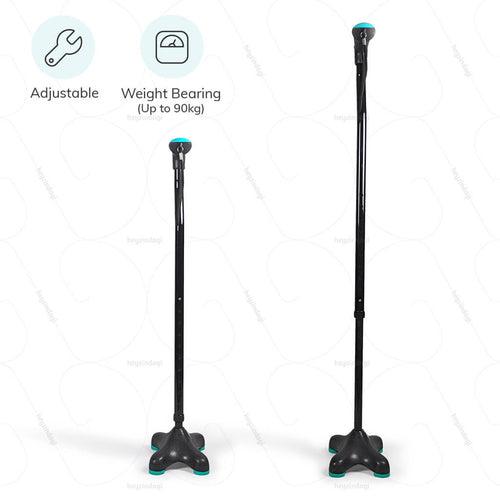 Black Walking Quadripod (Soft Top Handle / Moulded Base)