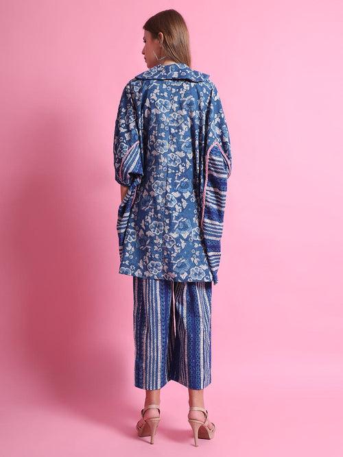 Blue Indigo Patch Work Co-Ord Set