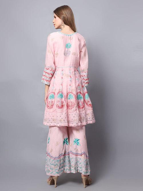 Light Pink Chanderi Sarara set