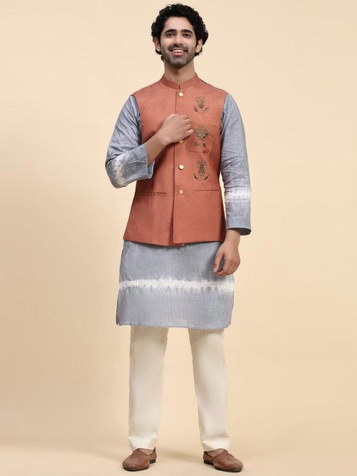 Blue Hand Dyed Cotton Kurta Set